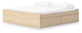 Onita Natural King Platform Bed with 2 Side Storage