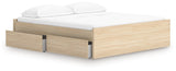 Onita Natural King Platform Bed with 2 Side Storage
