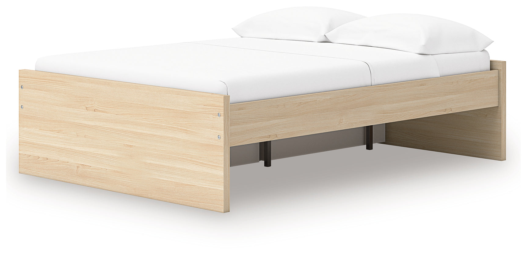 Onita Natural Full Platform Bed with 1 Side Storage