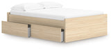 Onita Natural Full Platform Bed with 1 Side Storage