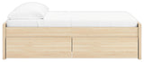 Onita Natural Full Platform Bed with 1 Side Storage