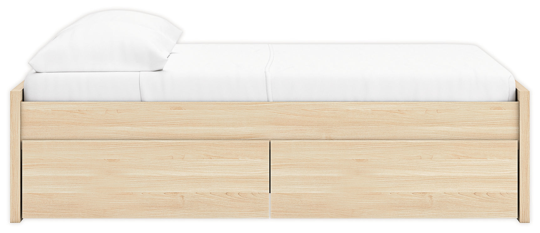 Onita Natural Full Platform Bed with 1 Side Storage
