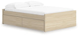 Onita Natural Full Platform Bed with 2 Side Storage
