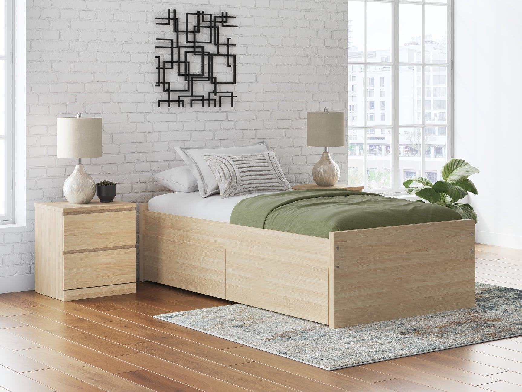 Onita Natural Full Platform Bed