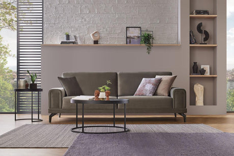 Evora Khaki Green 3-Seater Sofa Bed - Ella Furniture