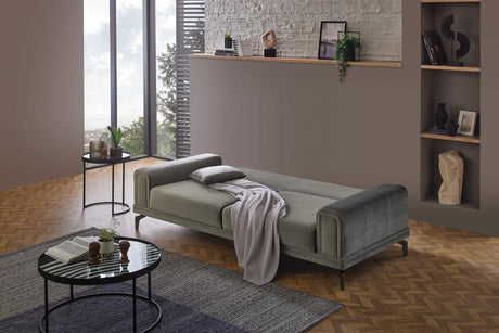 Evora Khaki Green 3-Seater Sofa Bed - Ella Furniture