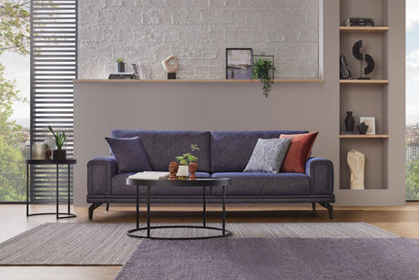 Evora Blue Gray 3-Seater Sofa Bed - Ella Furniture