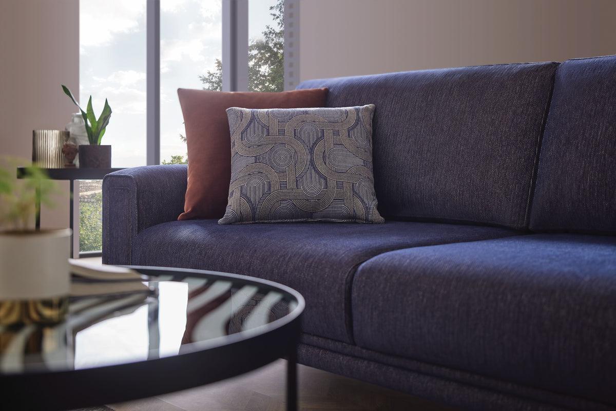 Evora Blue Gray 3-Seater Sofa Bed - Ella Furniture