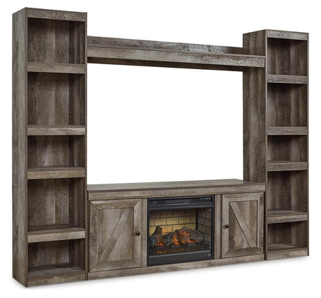 Wynnlow Gray 4-Piece Entertainment Center With Electric Fireplace EW0440W8 - Ella Furniture