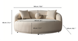 Bonita Ivory Boucle Round Sofa 71" view 6