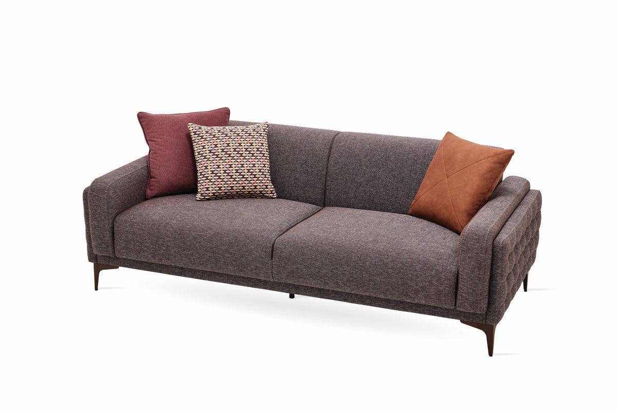 Fortuna Brown 2.5 -Seater Sofa - Ella Furniture