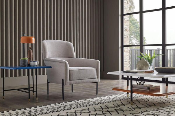 Dante Light Gray Armchair - Ella Furniture