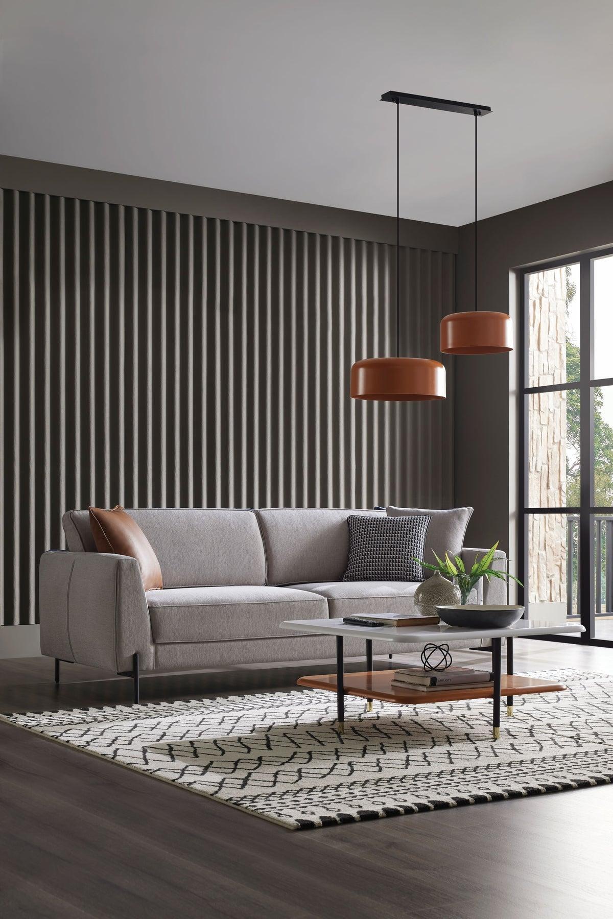 Dante Light Gray 3-Seater Sofa - Ella Furniture