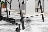 Bayflynn White/Black Home Office Desk H288-27 - Ella Furniture