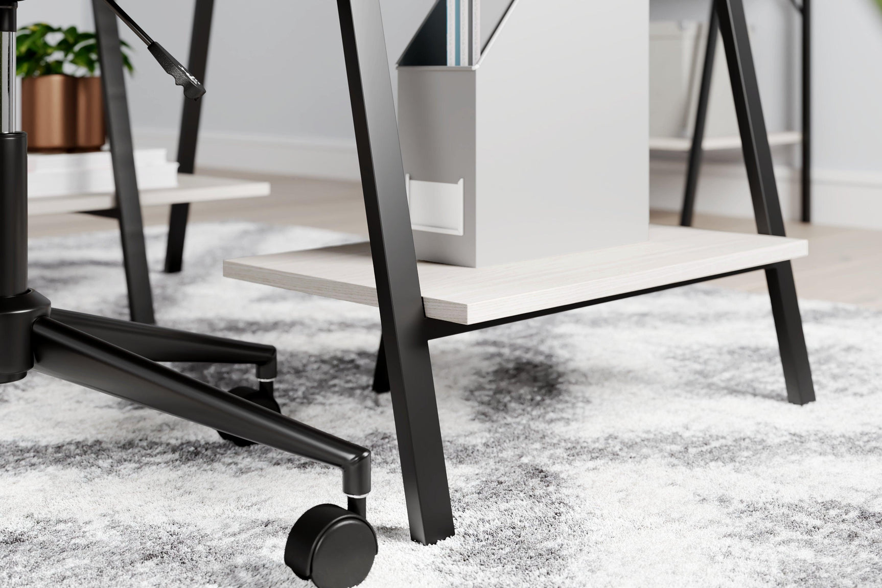 Bayflynn White/Black Home Office Desk H288-27 - Ella Furniture
