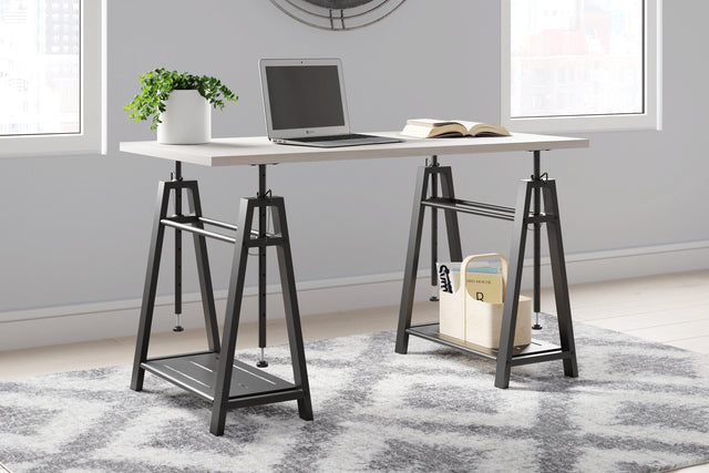 Bayflynn White/Black Home Office Desk H288-44 - Ella Furniture