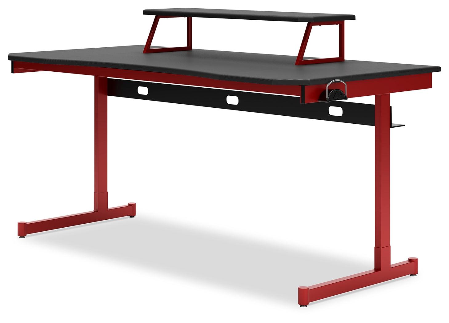 Lynxtyn Red/black Home Office Desk H400-127 - Ella Furniture