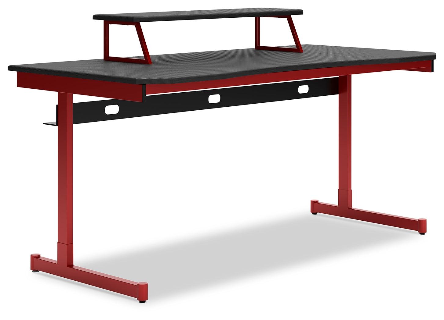 Lynxtyn Red/black Home Office Desk H400-127 - Ella Furniture