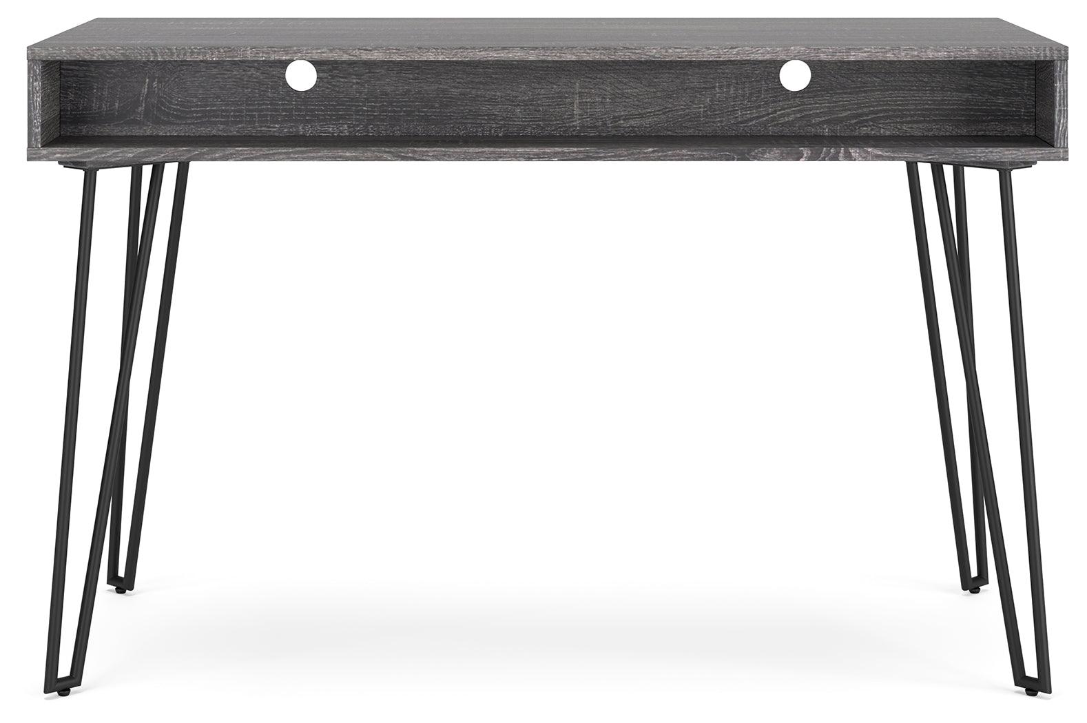 Strumford Charcoal/black Home Office Desk - Ella Furniture