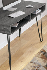 Strumford Charcoal/black Home Office Desk - Ella Furniture