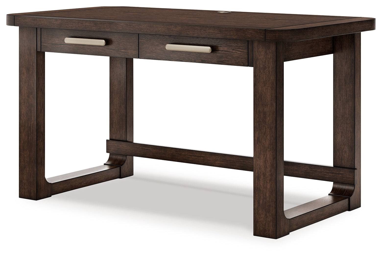 Breckington Dark Brown Home Office Desk with Chair and Storage