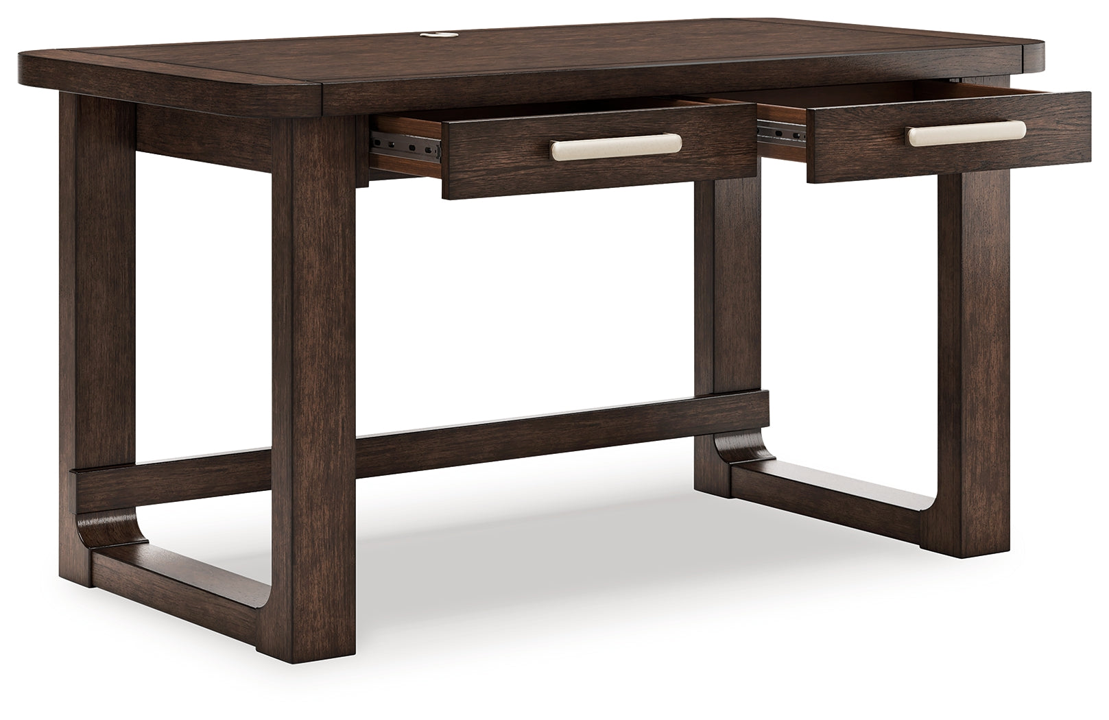 Breckington Dark Brown Home Office Desk with Chair and Storage