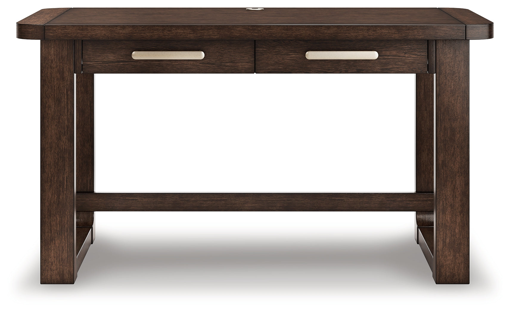Breckington Dark Brown Home Office Desk with Chair and Storage