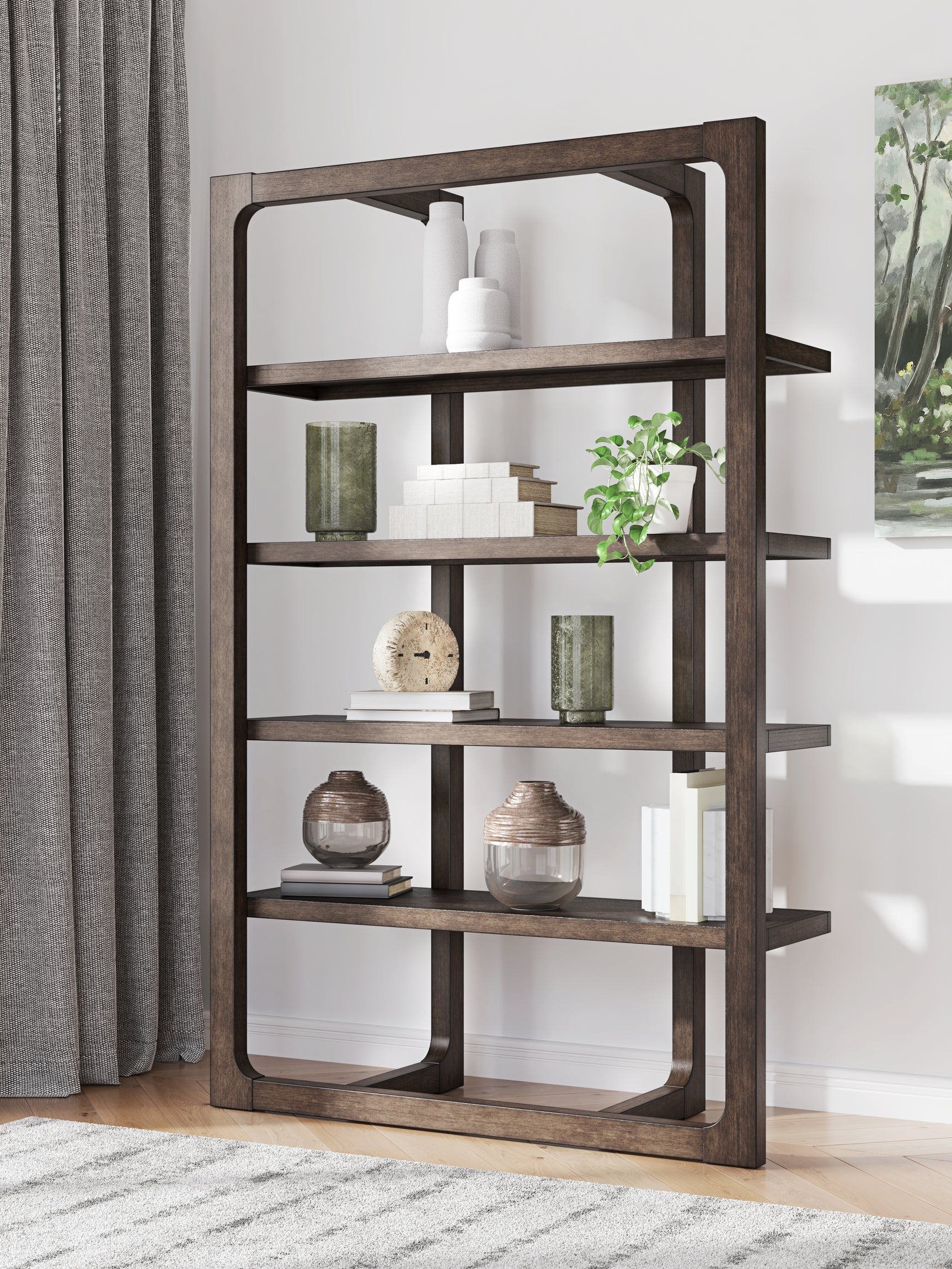 Breckington Dark Brown Home Office Desk with Chair and Storage