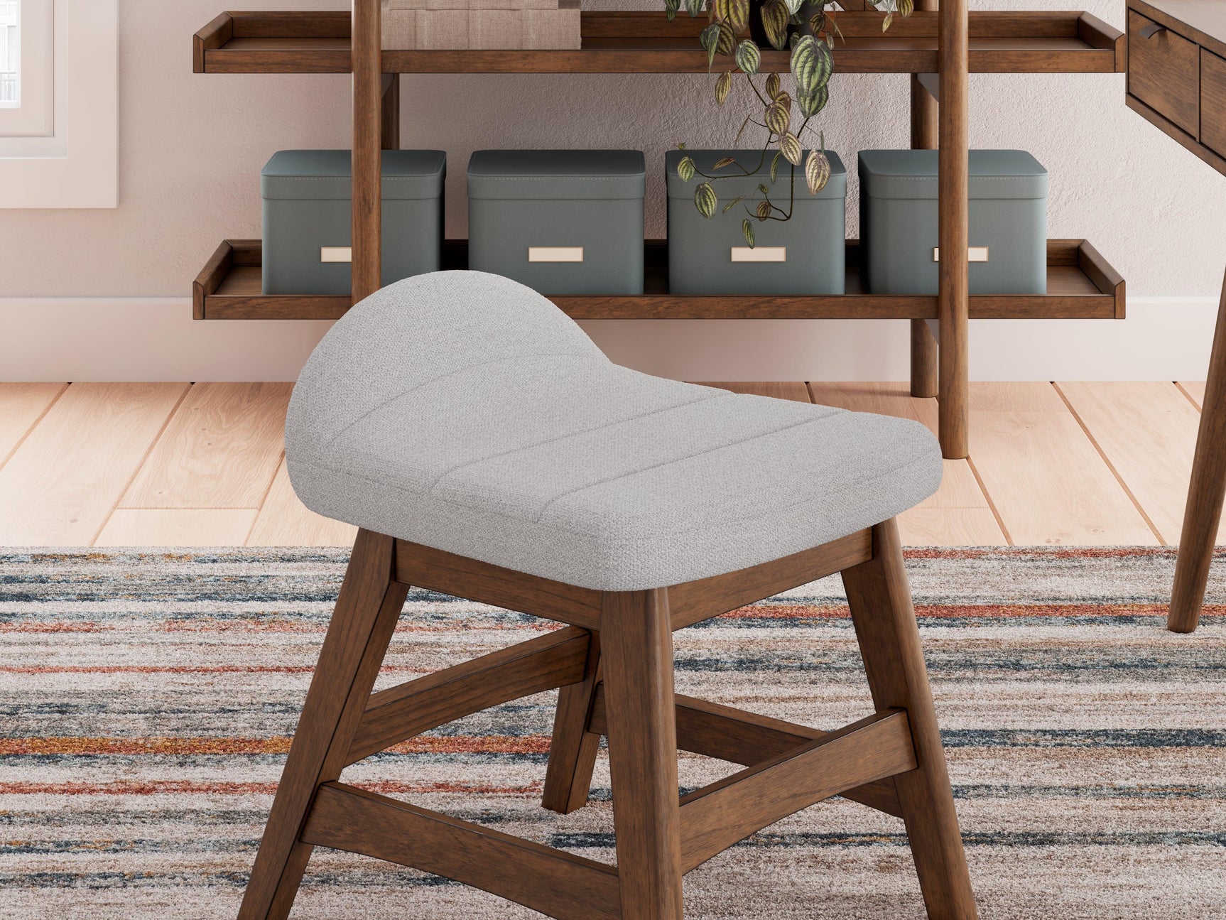 Lyncott Brown Home Office Desk With Chair And Storage