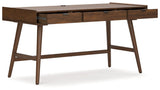 Lyncott Brown Home Office Desk With Chair And Storage