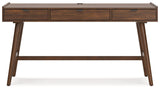 Lyncott Brown Home Office Desk With Chair And Storage