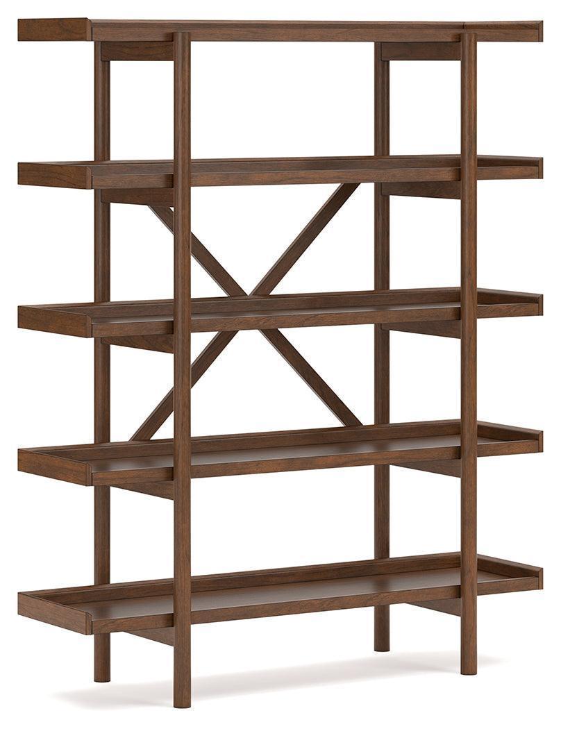 Lyncott Brown Home Office Desk With Chair And Storage