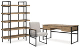 Montia Light Brown Home Office Desk with Chair and Storage