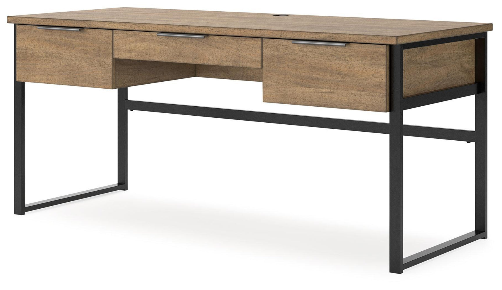 Montia Light Brown Home Office Desk with Chair and Storage