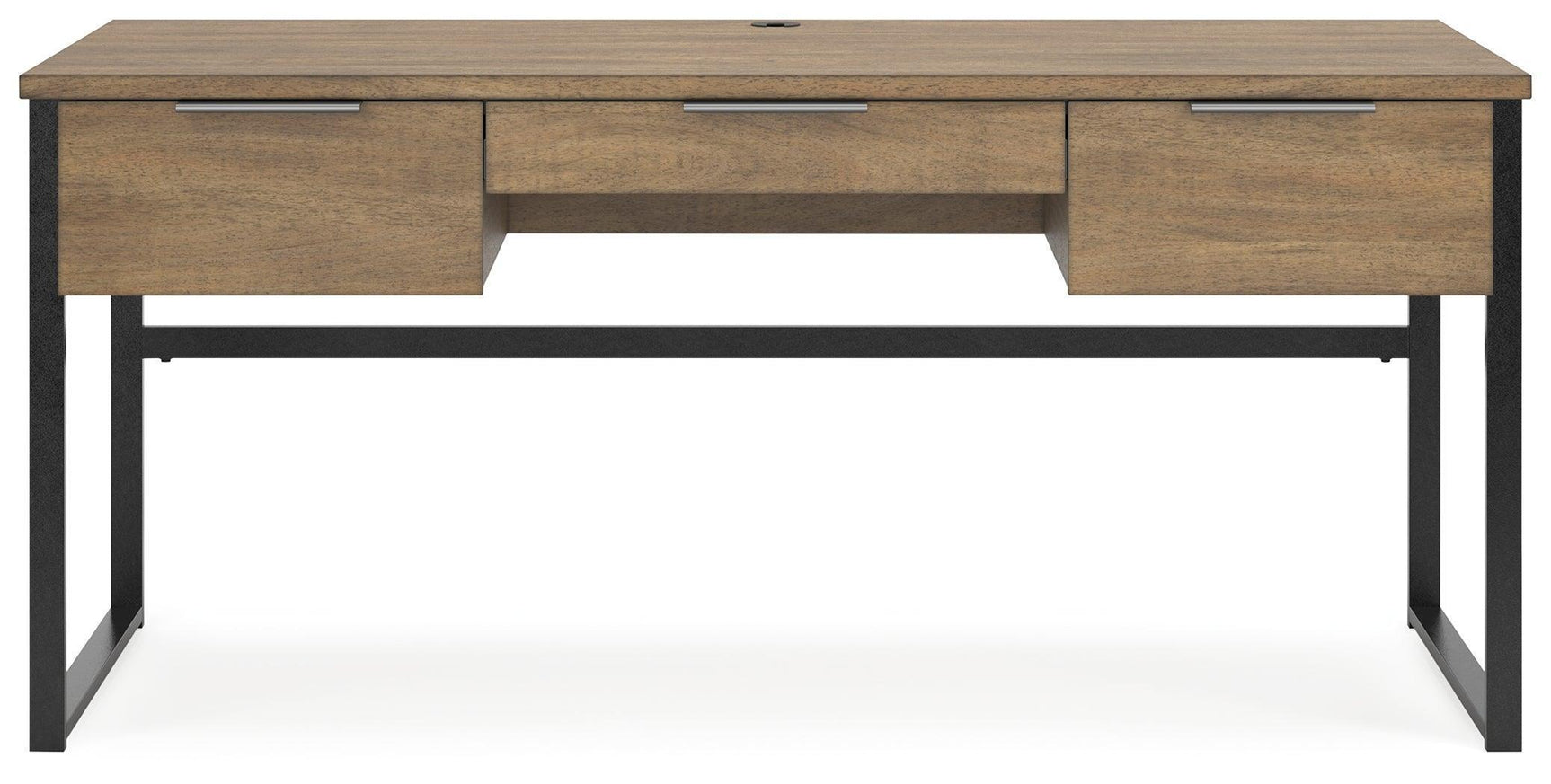 Montia Light Brown Home Office Desk with Chair and Storage