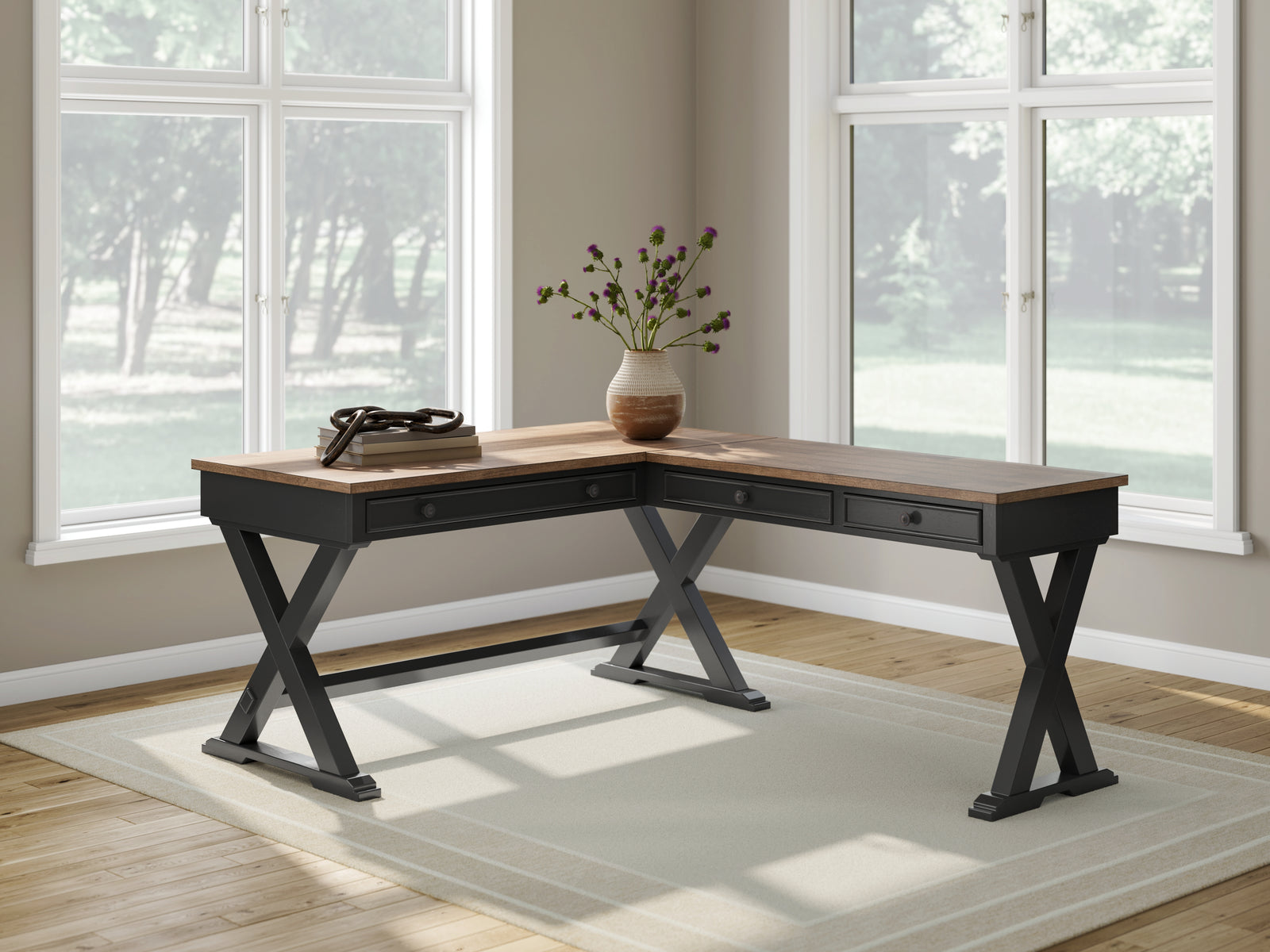 Wildenauer Brown/Black Home Office Desk