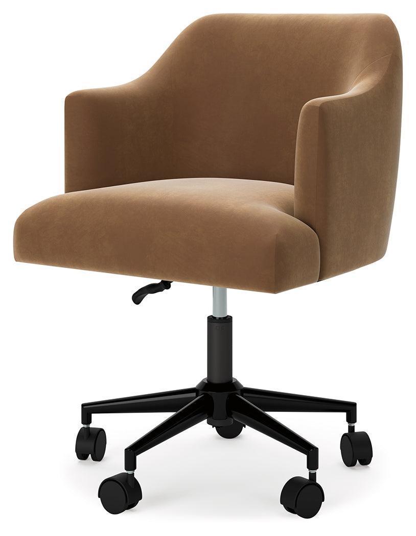 Austanny Warm Brown Home Office Desk With Chair And Storage