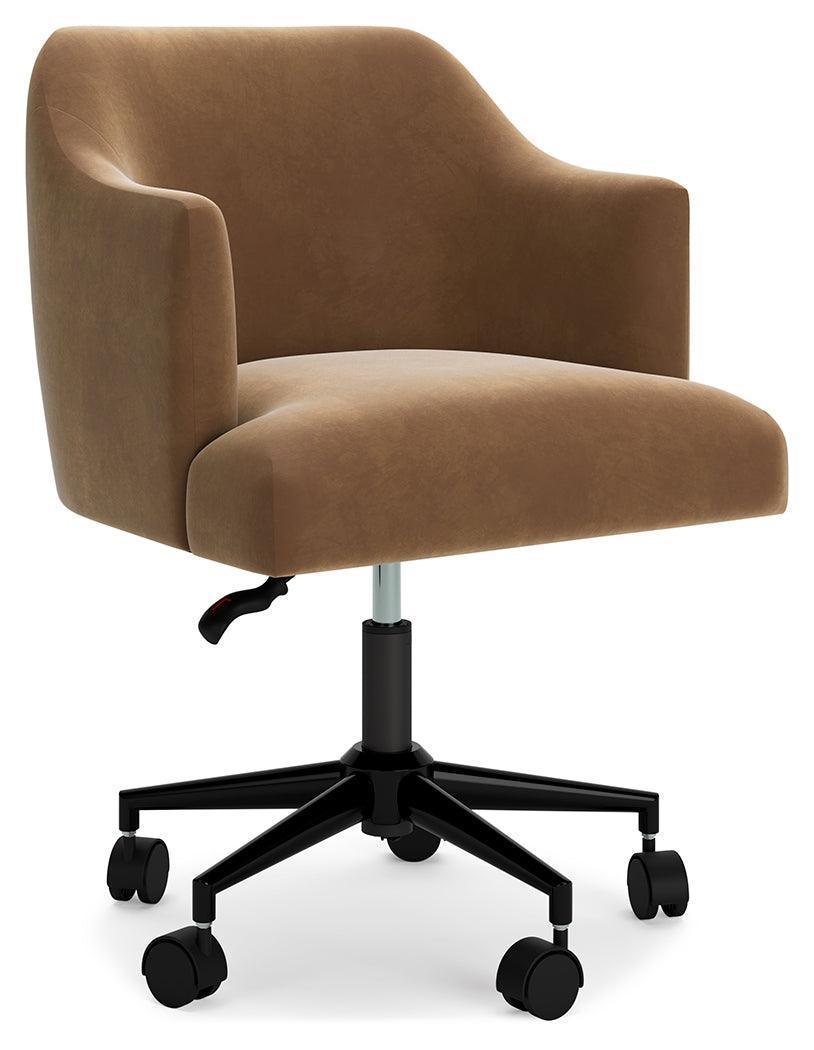 Austanny Warm Brown Home Office Desk With Chair And Storage