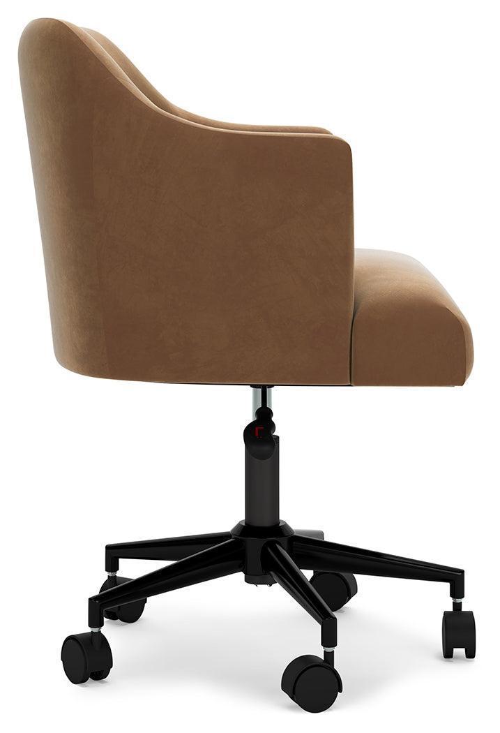 Austanny Warm Brown Home Office Desk With Chair And Storage