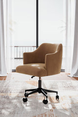 Austanny Warm Brown Home Office Desk With Chair And Storage