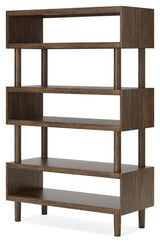 Austanny Warm Brown Home Office Desk With Chair And Storage