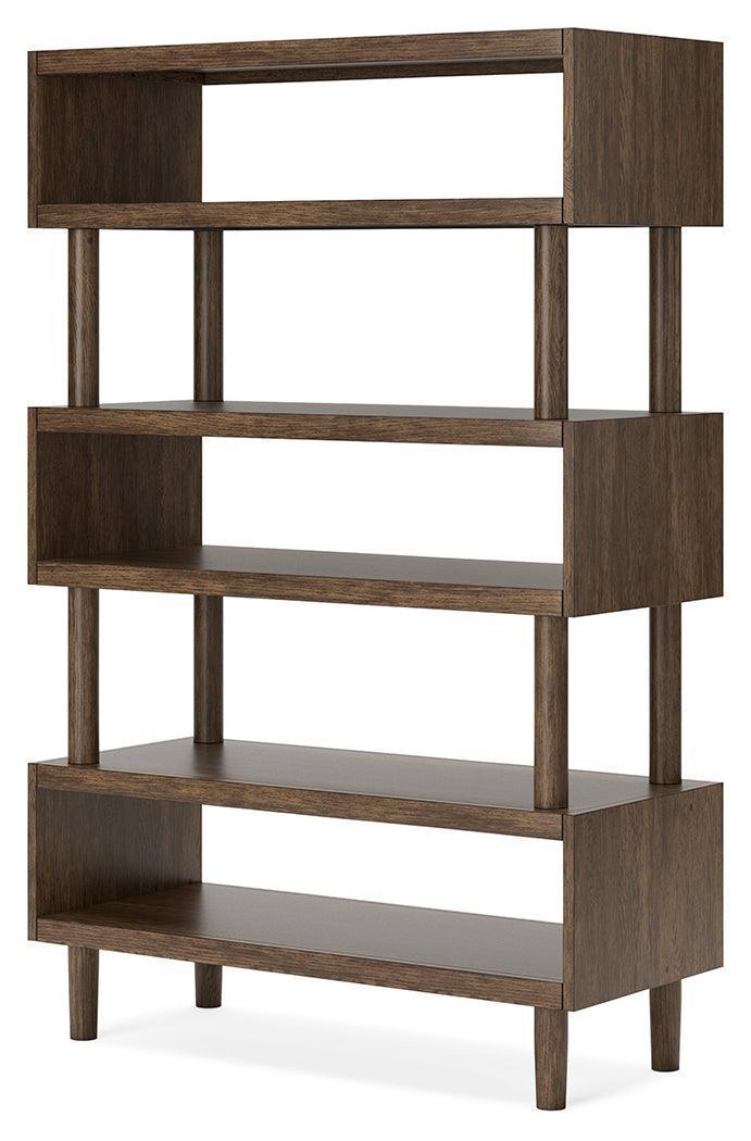 Austanny Warm Brown Home Office Desk With Chair And Storage