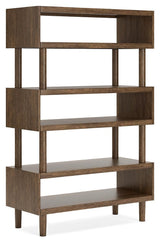 Austanny Warm Brown Home Office Desk With Chair And Storage