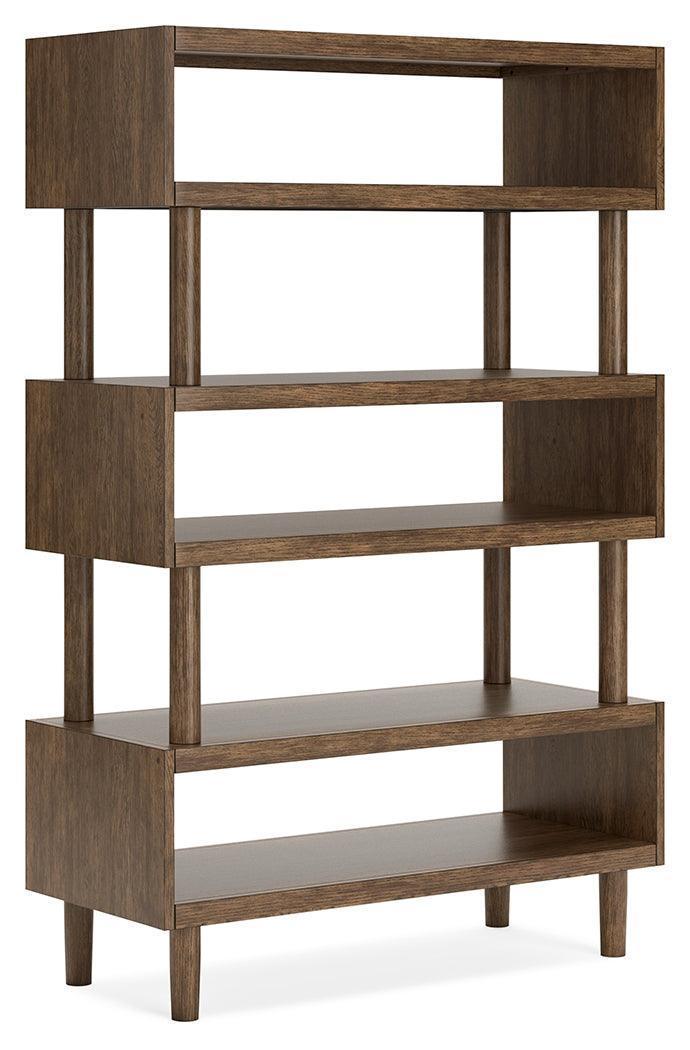 Austanny Warm Brown Home Office Desk With Chair And Storage