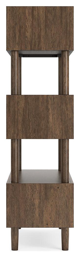 Austanny Warm Brown Home Office Desk With Chair And Storage