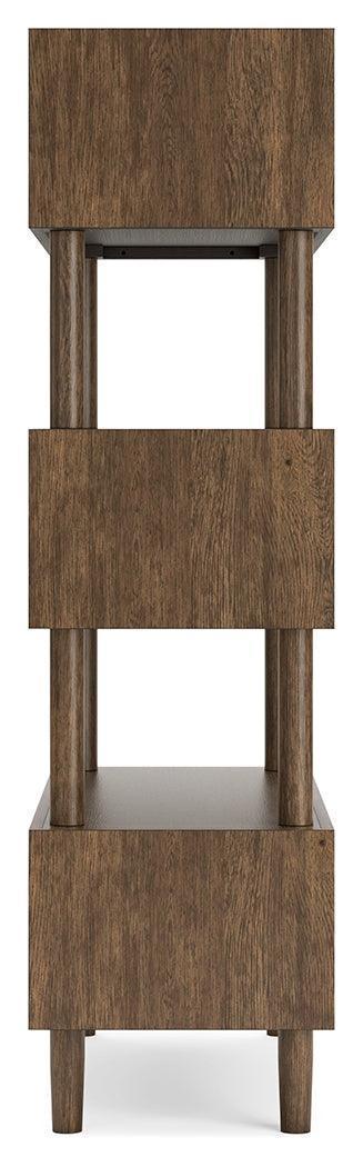 Austanny Warm Brown Home Office Desk With Chair And Storage