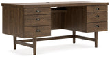 Austanny Warm Brown Home Office Desk With Chair And Storage