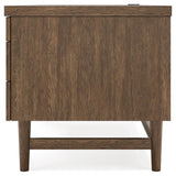 Austanny Warm Brown Home Office Desk With Chair And Storage