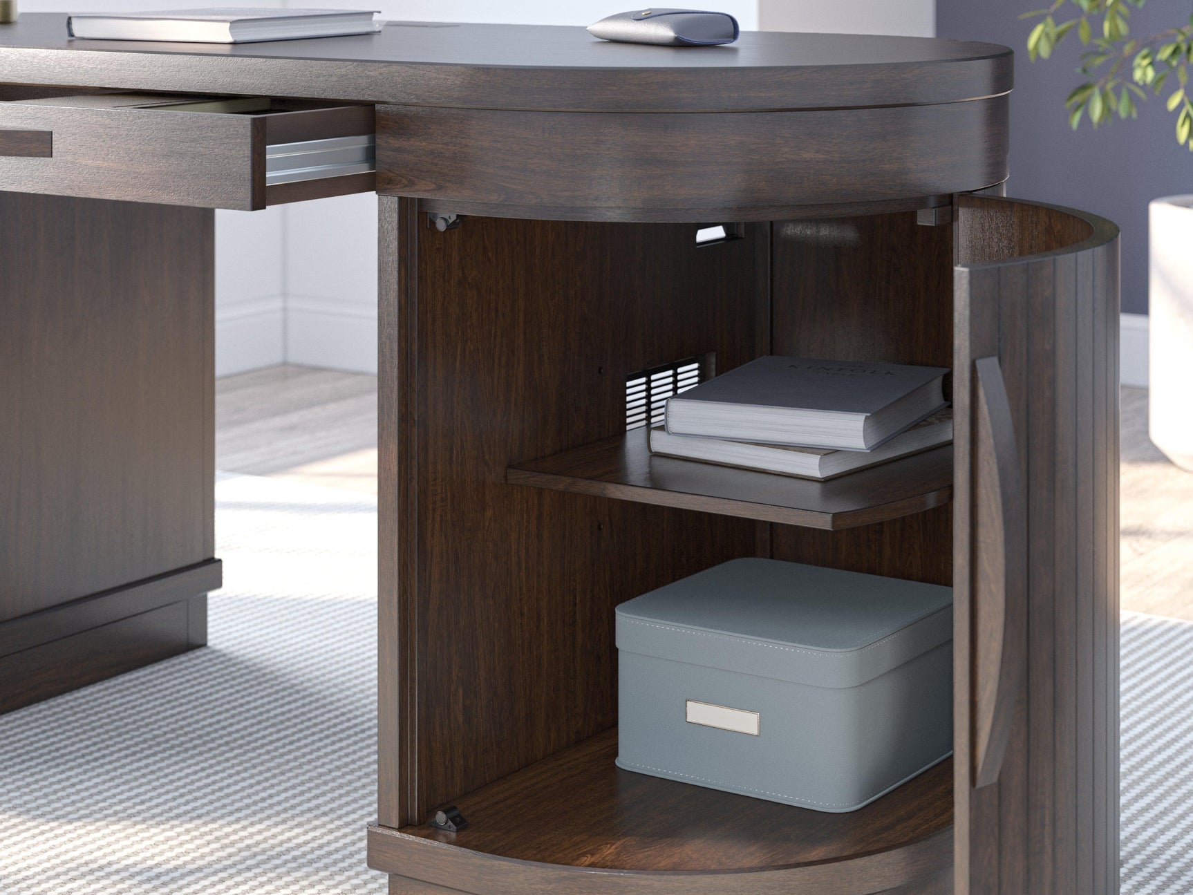Korestone Warm Brown Home Office Desk With Chair