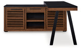 Kallari Warm Brown/Black Credenza with Desk Return